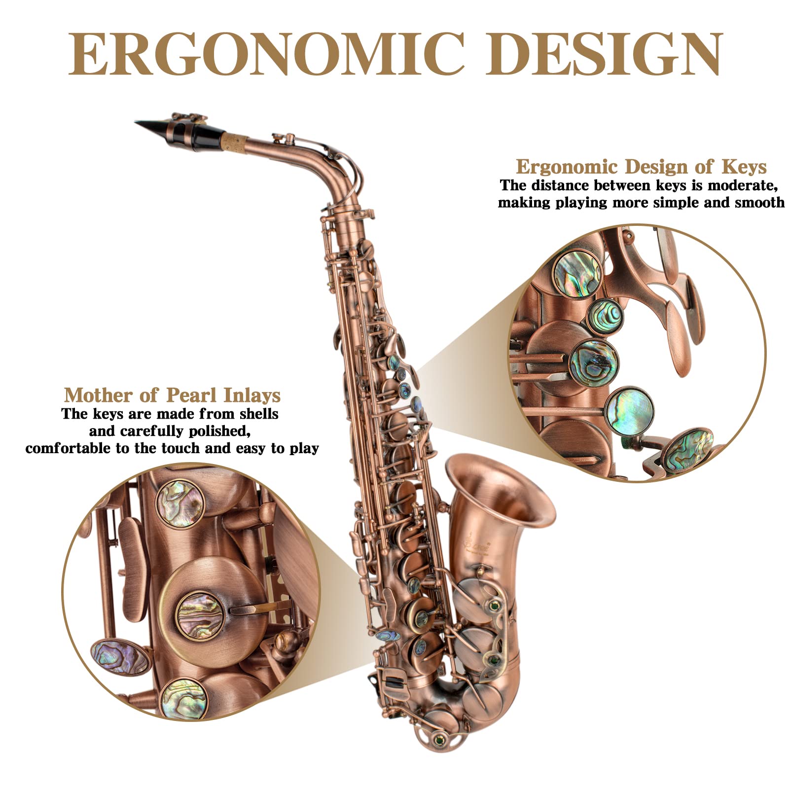 Amazon.com: SLADE Alto Saxophone Eb Alto Saxophone for Beginner